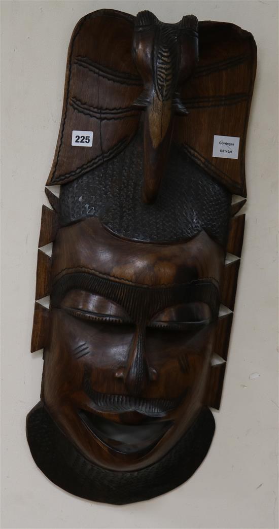 A Bwa People, Burkino Faso hardwood butterfly mask length 73cm